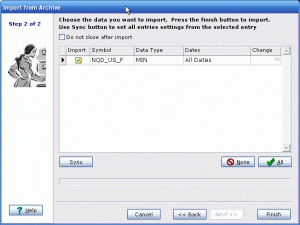 Finished importing compress file.